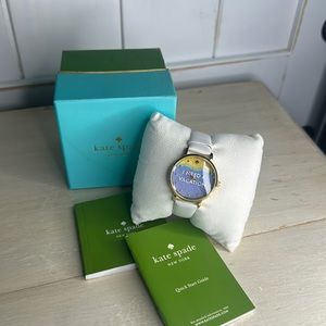 Kate Spade Women's KSW1101 'Metro' I Need a Vacation White Leather Watch